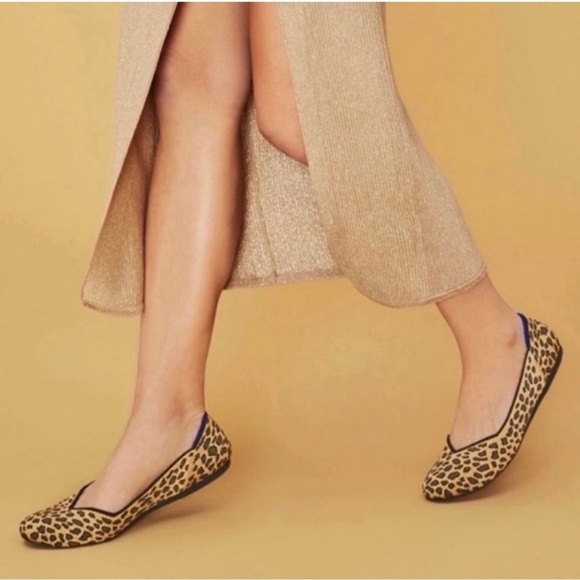 Rothy’s The Flat Round Toe Leopard Print Ballet Flats 8.5